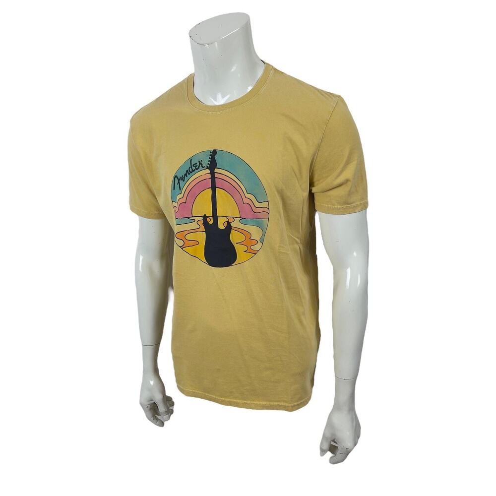 Fender Lucky Brand Graphic Guitar Honey Wheat Tee Mens XL